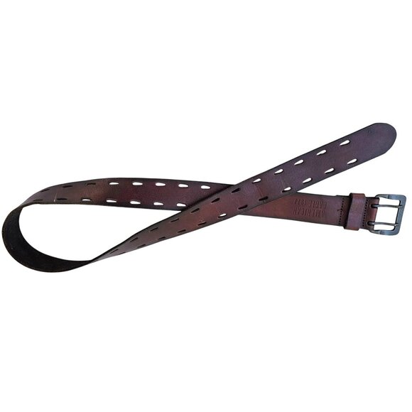 Vintage American Eagle Sz 38 Leather Belt 40" Adjustable Fit Brown - Picture 1 of 13